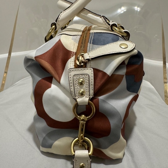 Coach Madison Sabrina Graphic Op Art Multi Color- Cream, Gray, Brown - Picture 2 of 5
